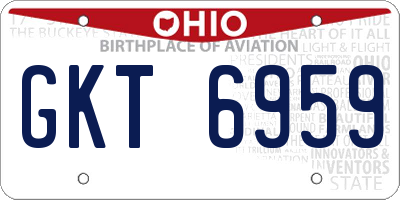 OH license plate GKT6959