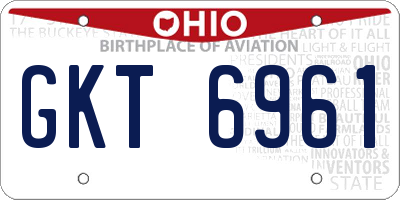 OH license plate GKT6961
