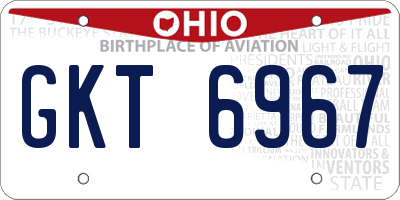 OH license plate GKT6967