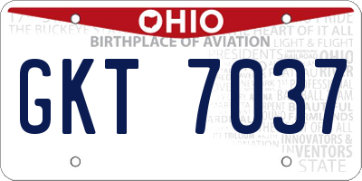 OH license plate GKT7037