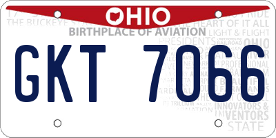 OH license plate GKT7066
