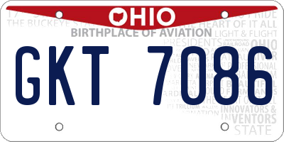 OH license plate GKT7086