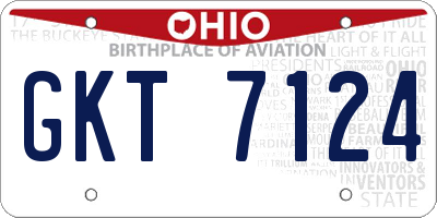 OH license plate GKT7124
