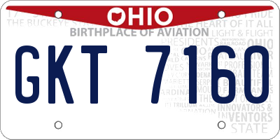 OH license plate GKT7160