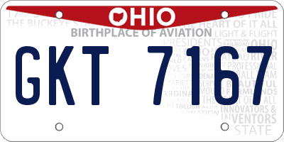 OH license plate GKT7167