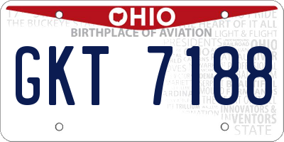 OH license plate GKT7188