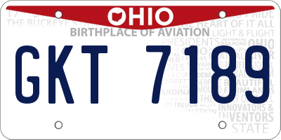 OH license plate GKT7189