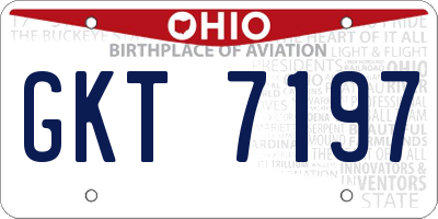 OH license plate GKT7197