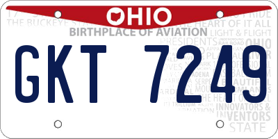 OH license plate GKT7249
