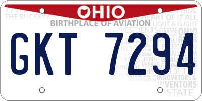 OH license plate GKT7294