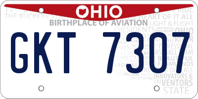 OH license plate GKT7307