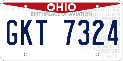 OH license plate GKT7324