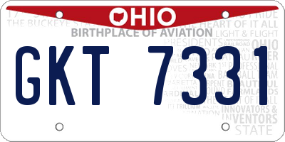 OH license plate GKT7331