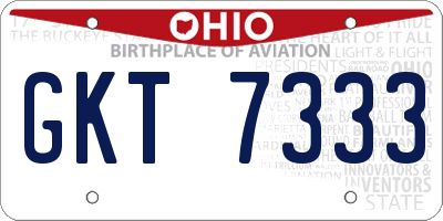 OH license plate GKT7333