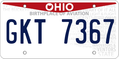 OH license plate GKT7367