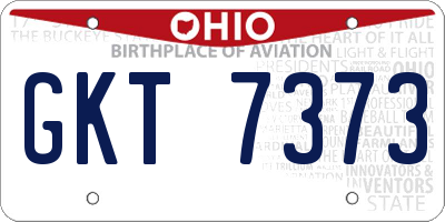 OH license plate GKT7373