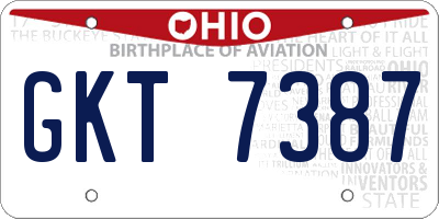 OH license plate GKT7387