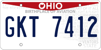 OH license plate GKT7412