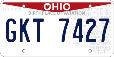 OH license plate GKT7427