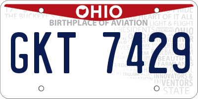 OH license plate GKT7429