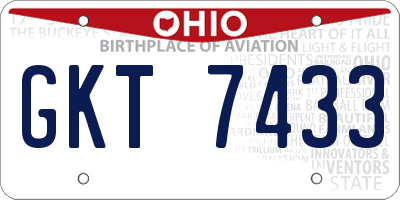 OH license plate GKT7433