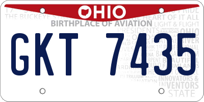 OH license plate GKT7435