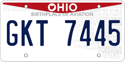 OH license plate GKT7445
