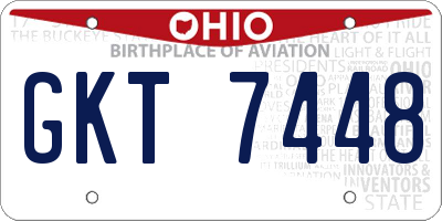 OH license plate GKT7448