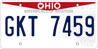 OH license plate GKT7459