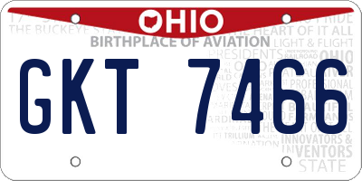 OH license plate GKT7466