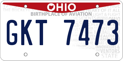 OH license plate GKT7473