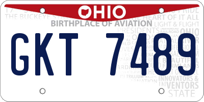 OH license plate GKT7489