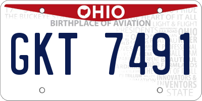 OH license plate GKT7491