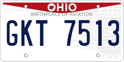 OH license plate GKT7513