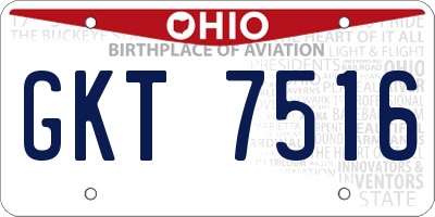 OH license plate GKT7516