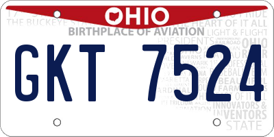 OH license plate GKT7524