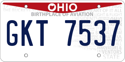OH license plate GKT7537