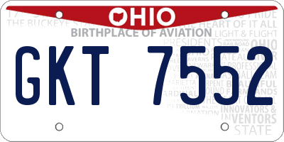 OH license plate GKT7552