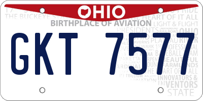 OH license plate GKT7577