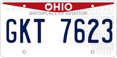 OH license plate GKT7623
