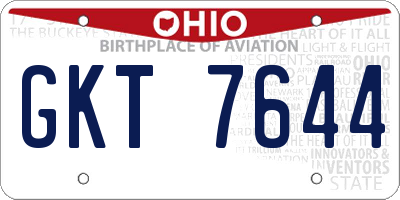 OH license plate GKT7644