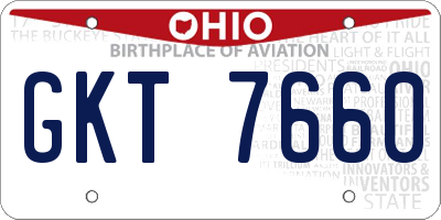 OH license plate GKT7660