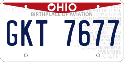 OH license plate GKT7677