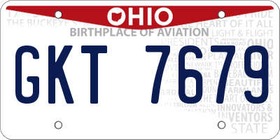 OH license plate GKT7679