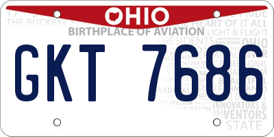OH license plate GKT7686