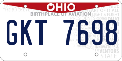 OH license plate GKT7698
