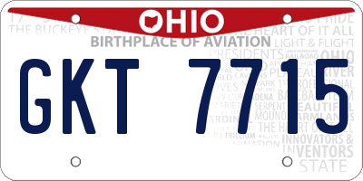 OH license plate GKT7715