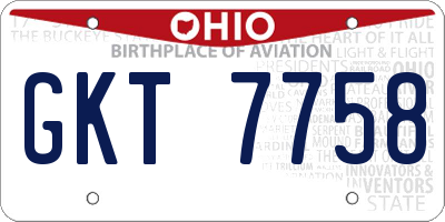 OH license plate GKT7758
