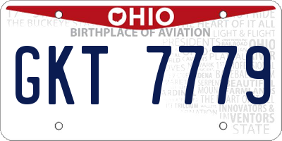 OH license plate GKT7779