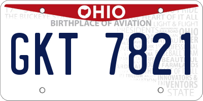OH license plate GKT7821